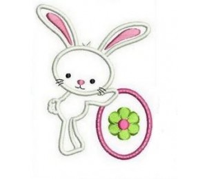 Stickserie Osterfreunde Hasi steht Appli